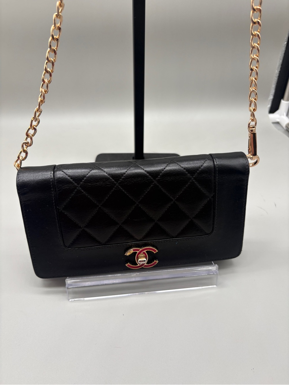 Chanel mademoiselle vintage quilted lambskin with pink and gold cc - Picture 3 of 9